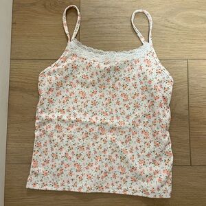 RSQ Floral Print Cami with Lace Detail